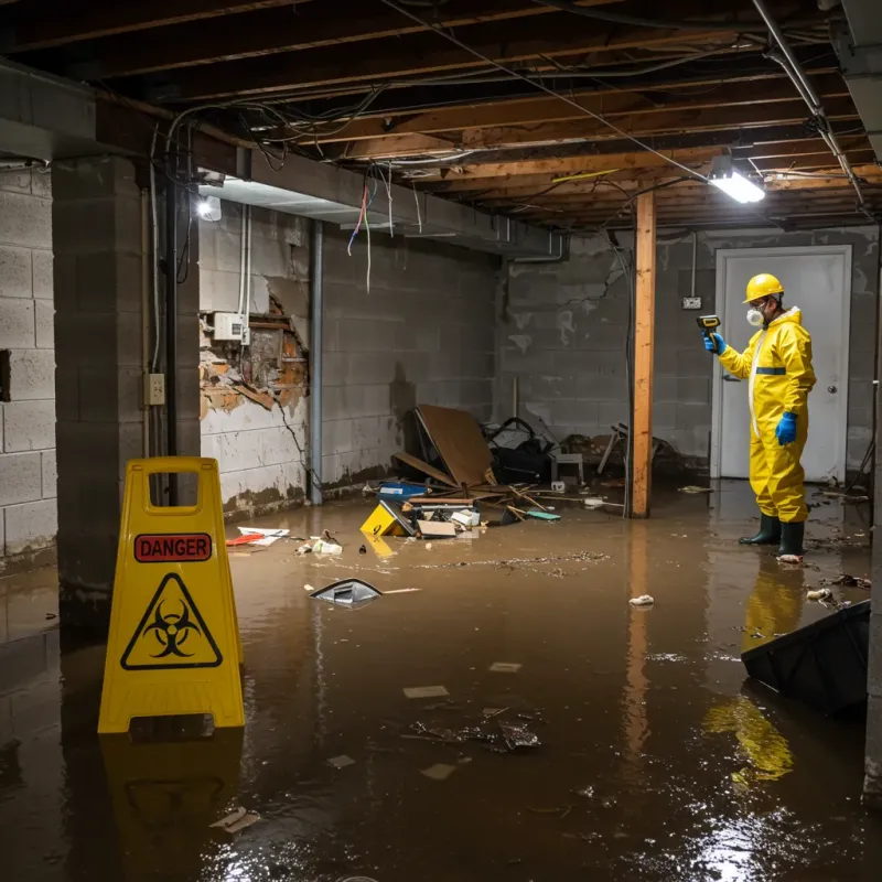 Flooded Basement Electrical Hazard in Malone, FL Property