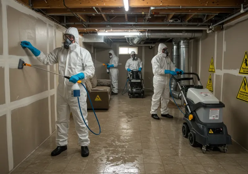 Basement Moisture Removal and Structural Drying process in Malone, FL